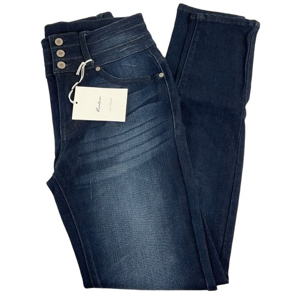 Kancan Jeans Women's Sz 5/26 Blue Daniel Skinny High Rise Button Fly Stretch $78 - Picture 2 of 11